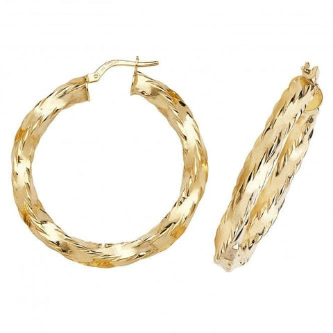 9 Karat Gelbgold 30 mm Creolen ER142
