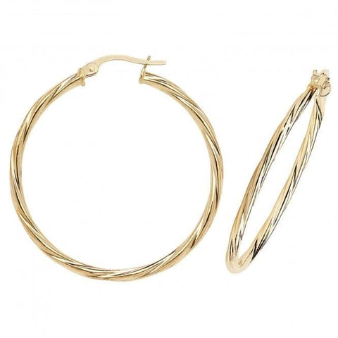 9 Karat Gelbgold 30 mm Creolen ER352
