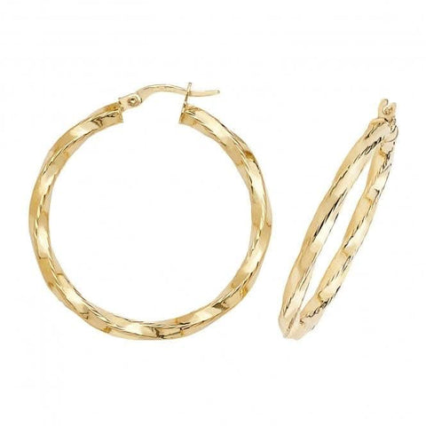 9 Karat Gelbgold 30 mm Creolen ER377