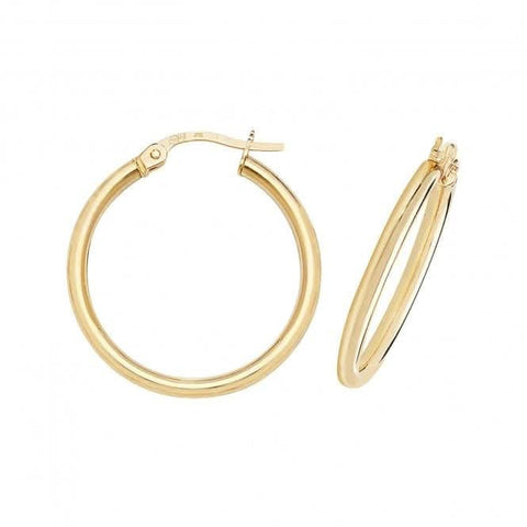Boucles d'oreilles créoles en or jaune 9 carats de 30 mm ER500