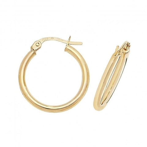 Boucles d'oreilles créoles en or jaune 9 carats de 30 mm ER500