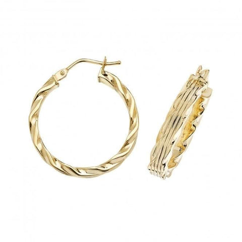 Boucles d'oreilles créoles en or jaune 9 carats de 35 mm ER995