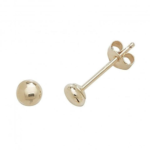 Ohrstecker aus 9-karätigem Gelbgold, 3 mm, Knopfform, ES404