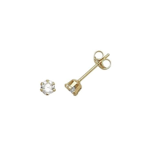 Ohrstecker aus 9-karätigem Gelbgold mit 3 mm Zirkonia ES210
