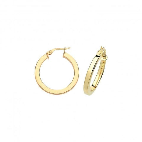 Quadratische Röhren-Creolen aus 9-karätigem Gelbgold, 40 mm, ER775