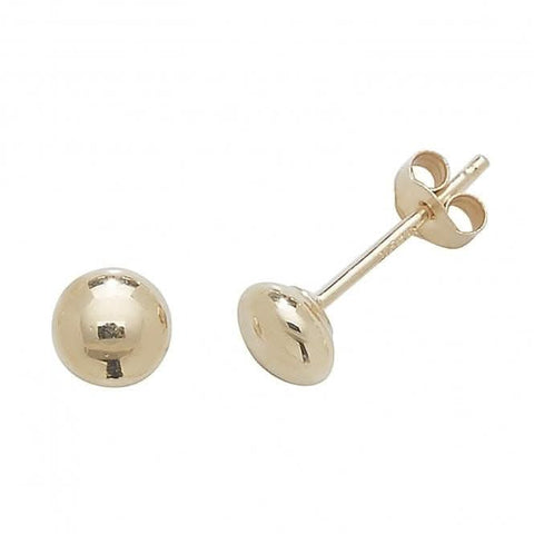 Ohrstecker aus 9-karätigem Gelbgold, 4 mm, Knopfform, ES405