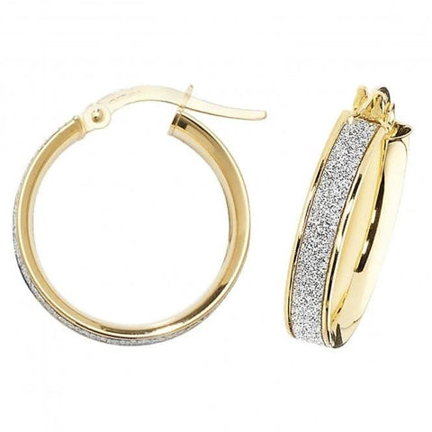Boucles d'oreilles créoles en or jaune 9 carats de 50 mm