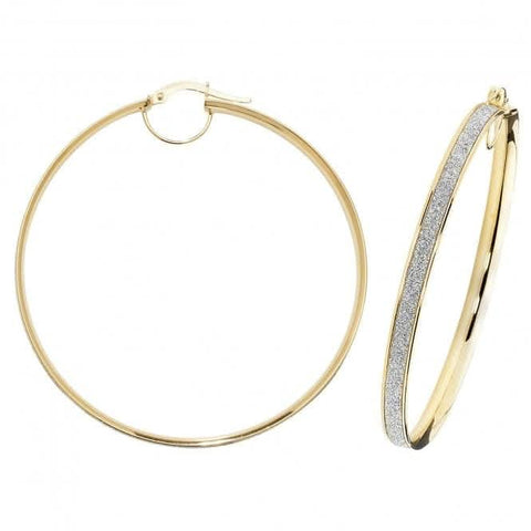Boucles d'oreilles créoles en or jaune 9 carats de 50 mm