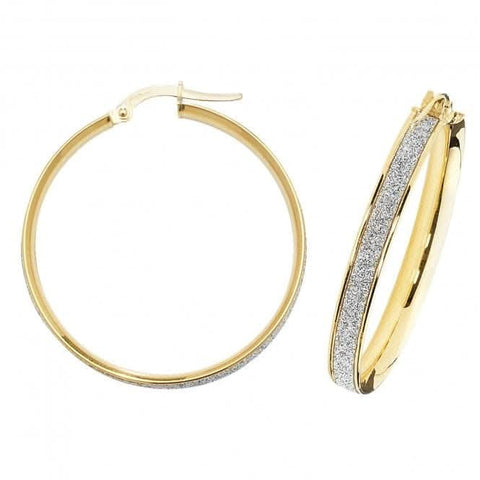 Boucles d'oreilles créoles en or jaune 9 carats de 50 mm
