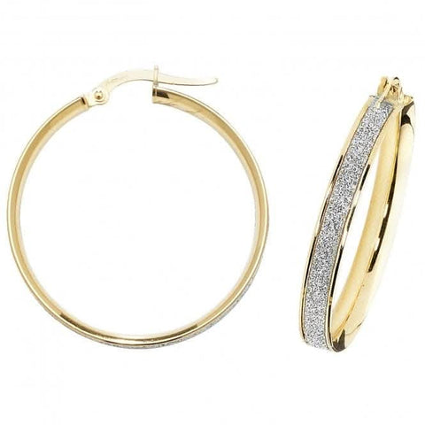 Boucles d'oreilles créoles en or jaune 9 carats de 50 mm