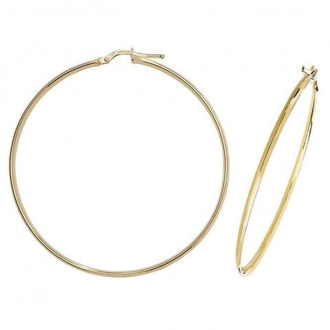 Boucles d'oreilles créoles en or jaune 9 carats de 50 mm ER955