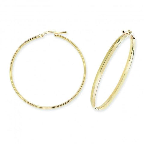 Boucles d'oreilles créoles en or jaune 9 carats de 50 mm ER955