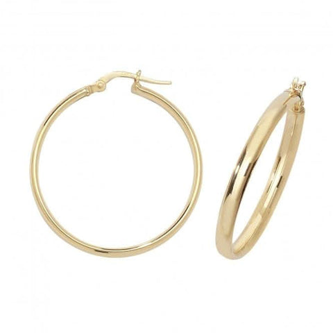 Boucles d'oreilles créoles en or jaune 9 carats de 50 mm ER955