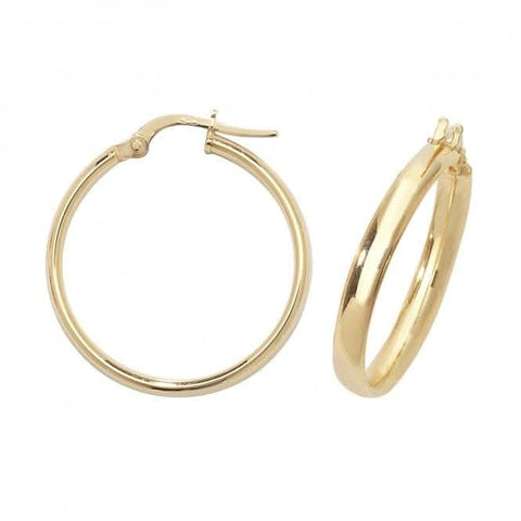 Boucles d'oreilles créoles en or jaune 9 carats de 50 mm ER955