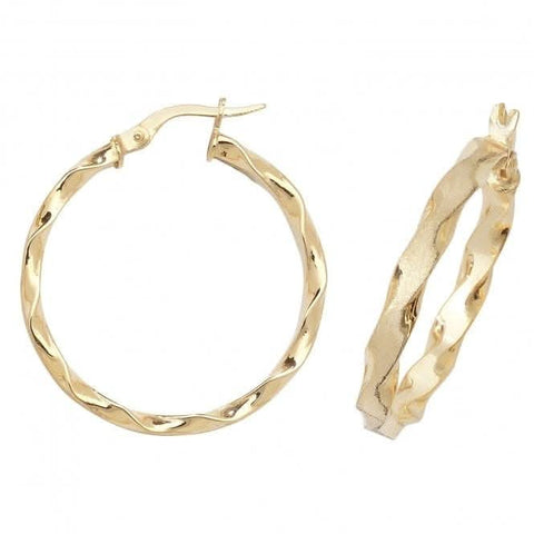 Boucles d'oreilles créoles en or jaune 9 carats de 50 mm ER964