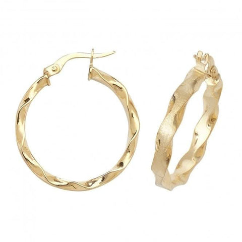 Boucles d'oreilles créoles en or jaune 9 carats de 50 mm ER964