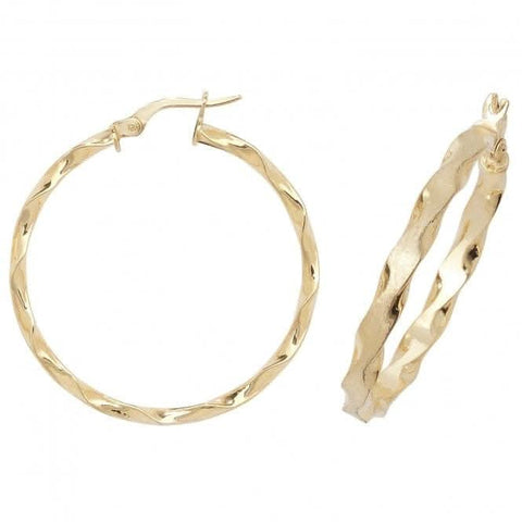 Boucles d'oreilles créoles en or jaune 9 carats de 50 mm ER964