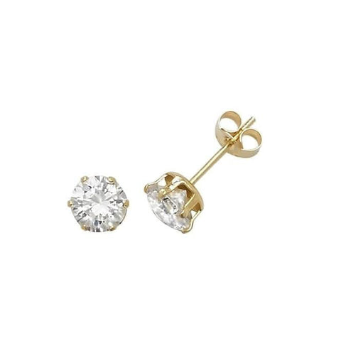 Ohrstecker aus 9-karätigem Gelbgold mit 5 mm Zirkonia ES212