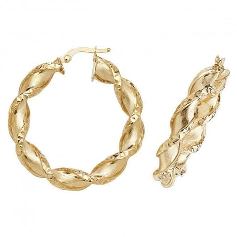 9 Karat Gelbgold 60 mm Doppelkreis-Creolen ER990