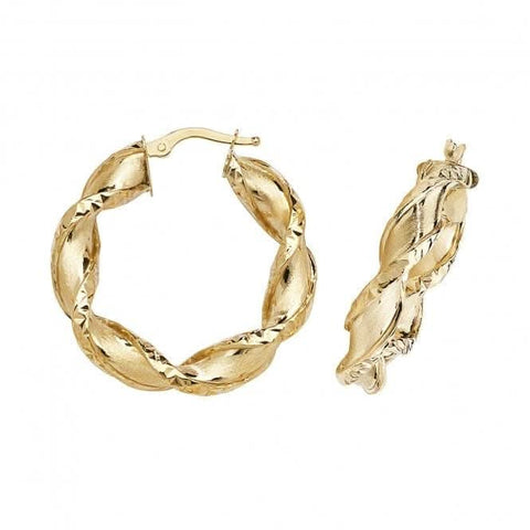 9 Karat Gelbgold 60 mm Doppelkreis-Creolen ER990