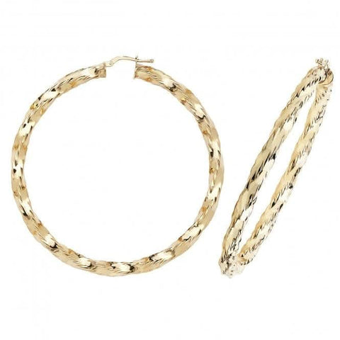 9 Karat Gelbgold 60 mm Creolen ER143