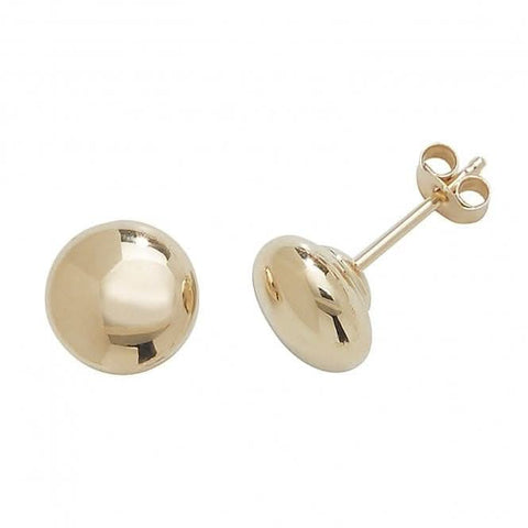 Ohrstecker aus 9-karätigem Gelbgold, 6 mm, Knopfform, ES407