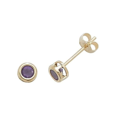 Ohrstecker aus 9-karätigem Gelbgold mit Amethyst ES425AM
