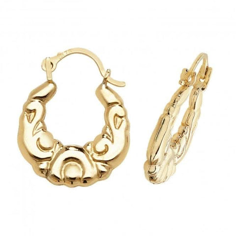 Boucles d'oreilles créoles pour bébé en or jaune 9 carats ER066