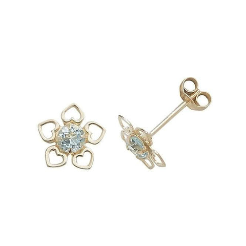 Ohrstecker aus 9-karätigem Gelbgold mit blauem Topas ES424BT