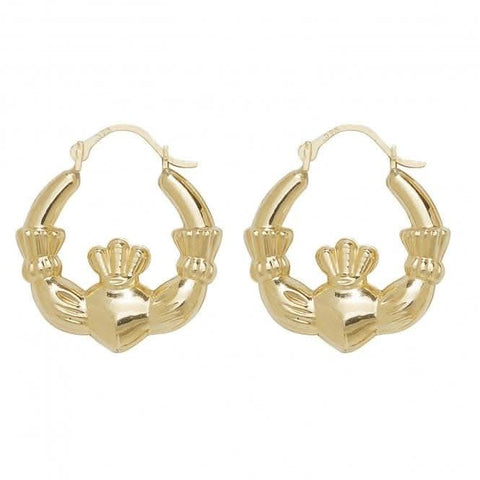 Claddagh-Ohrringe aus 9-karätigem Gelbgold ER426