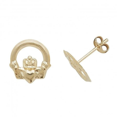 Claddagh-Ohrstecker aus 9-karätigem Gelbgold ES413