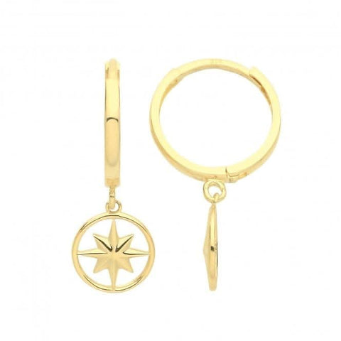 Ohrhänger mit Kompass aus 9-karätigem Gold ER1173