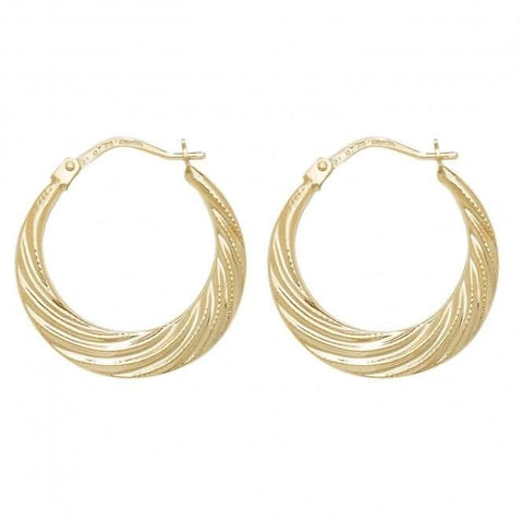 Boucles d'oreilles créoles en or jaune 9 carats ER073