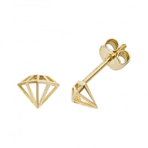 Ohrstecker aus 9-karätigem Gelbgold in Diamantform ES609