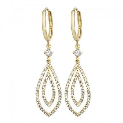 Boucles d'oreilles pendantes en or jaune 9 carats ER1098