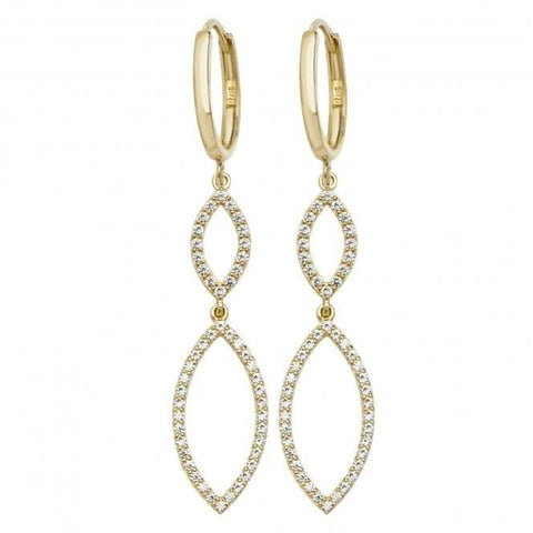 Boucles d'oreilles pendantes en or jaune 9 carats ER1100