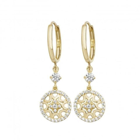 Boucles d'oreilles pendantes en or jaune 9 carats ER1107
