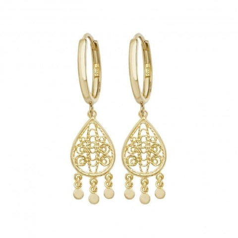 Boucles d'oreilles pendantes en or jaune 9 carats ER1115