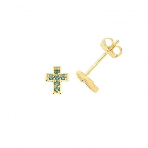 Kreuzohrstecker aus 9-karätigem Gelbgold mit EM-Design ES1640