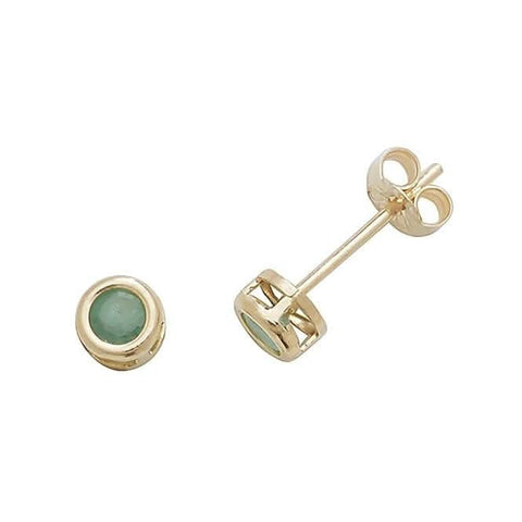 Smaragd-Ohrstecker aus 9-karätigem Gelbgold ES425EM