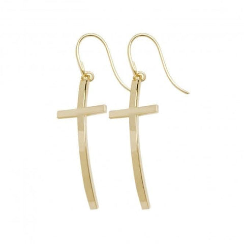 Boucles d'oreilles pendantes en or jaune 9 carats, forme hameçon, référence ER1127