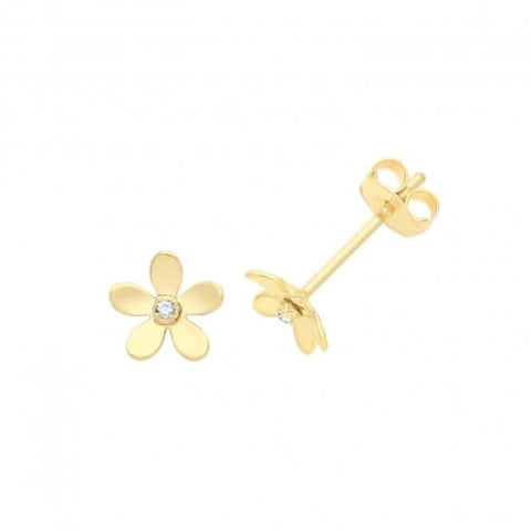 Ohrstecker aus 9-karätigem Gelbgold mit Blumenmuster – filigranes florales Design und zeitloser Charme