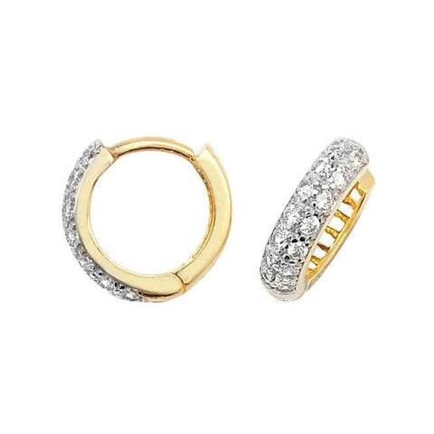 Ohrringe aus 9-karätigem Gelbgold mit Zirkonia und Klappverschluss ER017