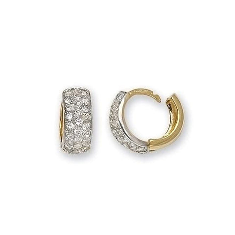 Scharnierohrringe aus 9-karätigem Gelbgold mit Zirkonia ER024
