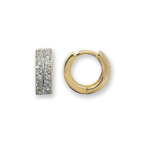 Boucles d'oreilles à charnière en or 9 carats et zirconiums ER027