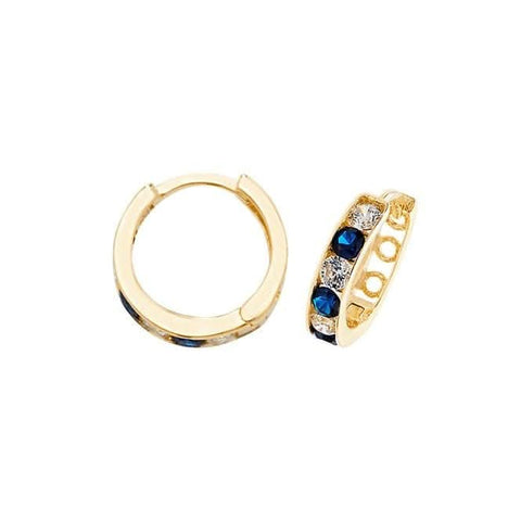 Boucles d'oreilles à charnière en or jaune 9 carats et zirconiums ER033S