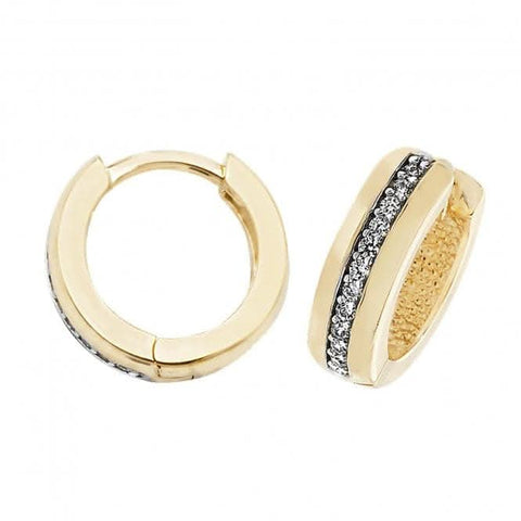 Boucles d'oreilles à charnière en or 9 carats et zirconiums ER1078