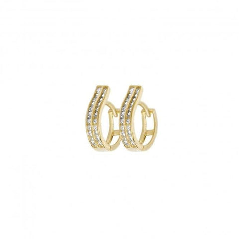 Boucles d'oreilles à charnière en or jaune 9 carats avec pierres de zircone ER1147