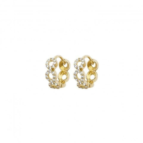 Boucles d'oreilles en or jaune 9 carats et zirconiums, modèle à charnière ER1149