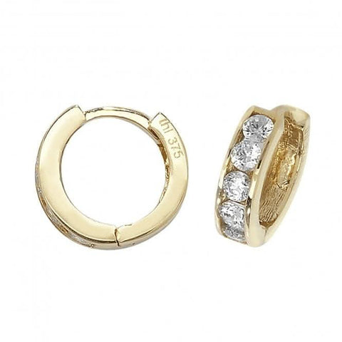 Klappohrringe aus 9-karätigem Gelbgold mit Zirkonia ES162